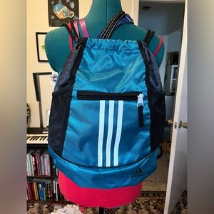 Adidas string backpack with zipped pocket